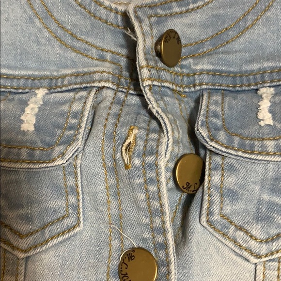 NWT MLKids laced ruffled jean jacket - Picture 3 of 5